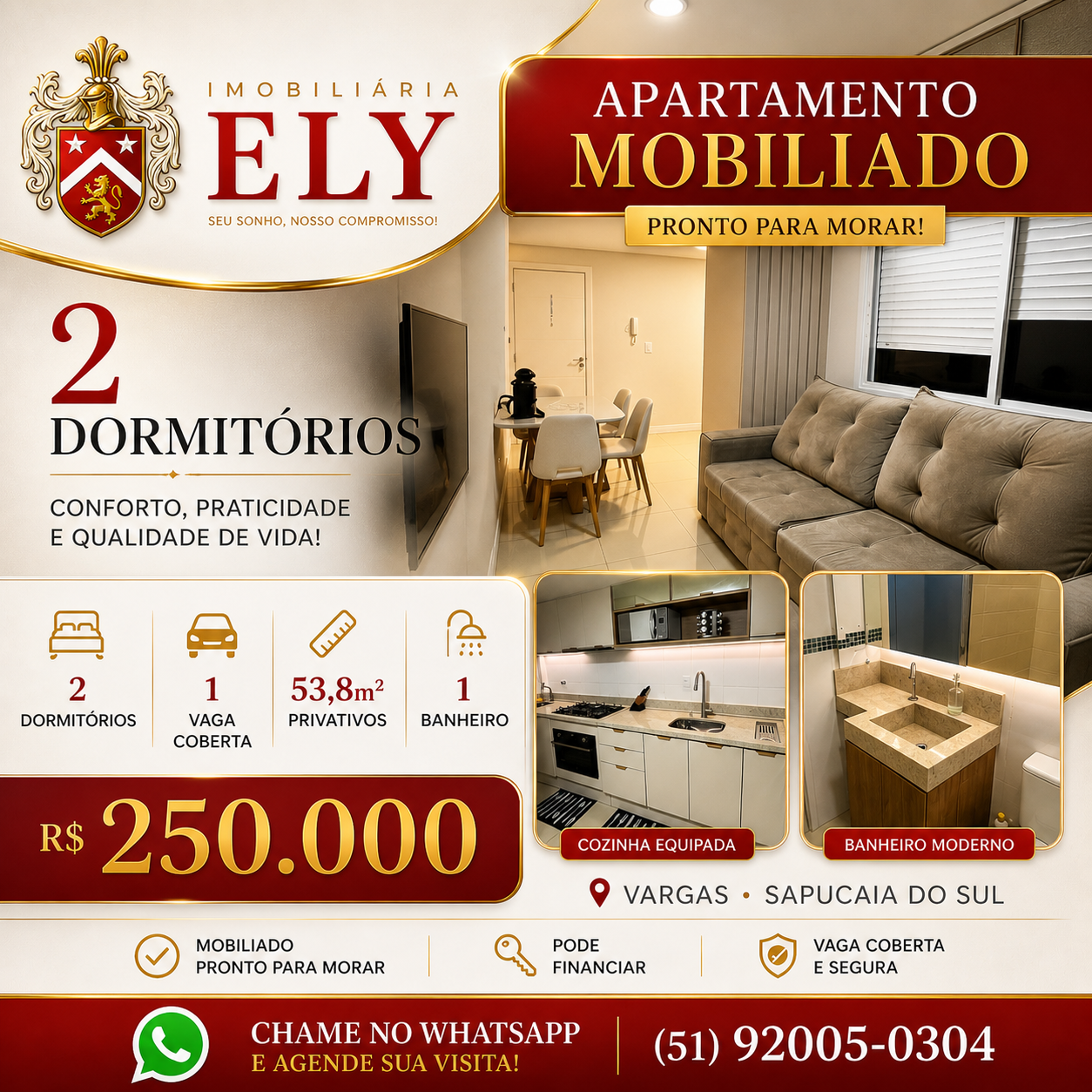 Apartamento Mobiliado no Bairro Vargas